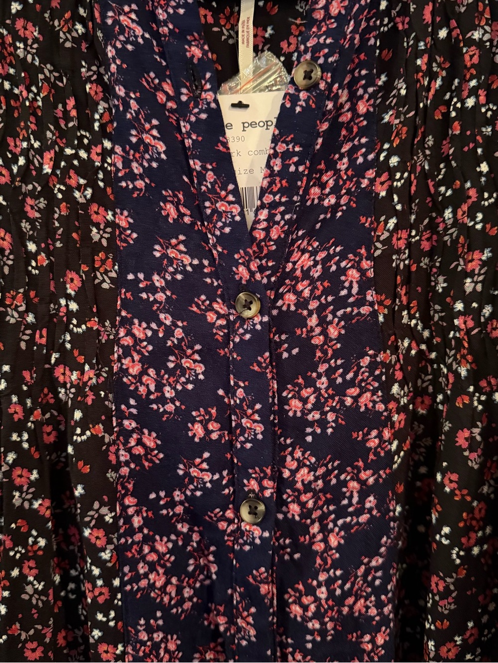 NWT Free People Floral Long Sleeve Tunic - Picture 2 of 7